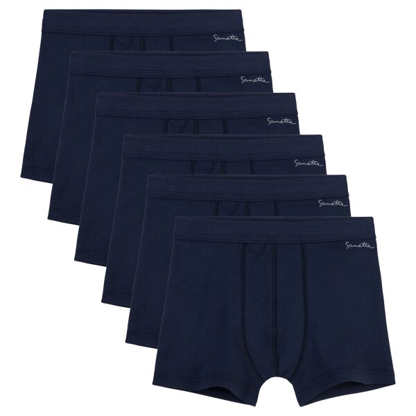 Sanetta Jungen Shorts 6er Pack - Pant, Unterhose, Organic Cotton Blau 128