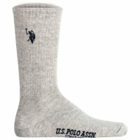 U.S. POLO ASSN. mens tennis socks, 3-pack - sports socks, logo, cotton blend White/black/grey 43-46 (9-11 UK)