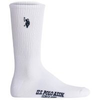 U.S. POLO ASSN. mens tennis socks, 3-pack - sports socks, logo, cotton blend White/black/grey 43-46 (9-11 UK)