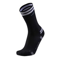 UYN Unisex Socks - Everyday Crew Socks, Logo, solid colour Black/White 35-38 (2.5-5 UK)