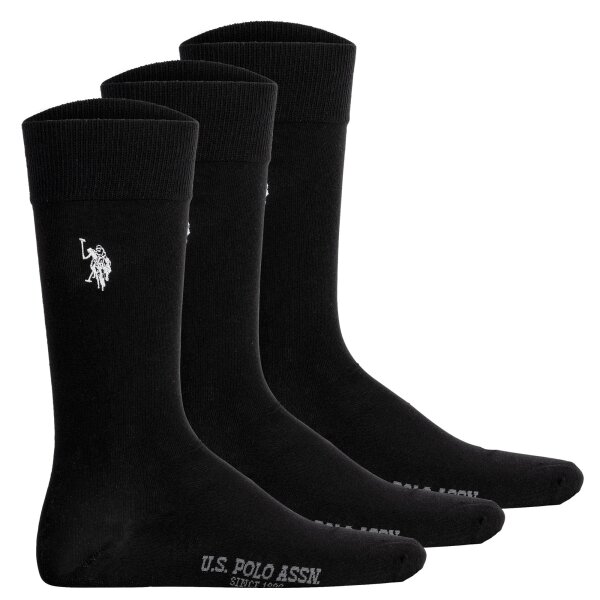 U.S. POLO ASSN. Mens socks, 3-pack - business socks, cotton mix Black 39-42 (6-8 UK)