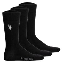 U.S. POLO ASSN. Herren Socken, 3er Pack - Business-Socken, Logo, Baumwoll-Mix Schwarz 39-42