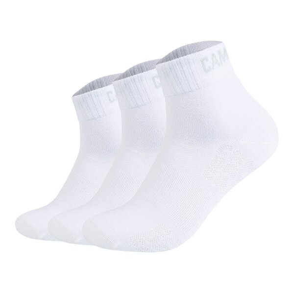 CAMP DAVID Herren Quartersocken, 3er Pack - Action-Mesh Cotton Quarter 3P, Logo Weiß 39-42