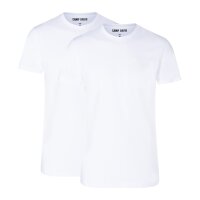 CAMP DAVID Herren T-Shirts, 2er Pack - Crew Neck T-Shirt 2P, Cotton Stretch Weiß L