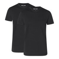 CAMP DAVID Herren T-Shirts, 2er Pack - Crew Neck T-Shirt 2P, Cotton Stretch Schwarz M