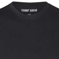 CAMP DAVID Mens T-Shirts, 2-Pack - Crew Neck T-Shirt 2P, Cotton Stretch Black XL (X-Large)