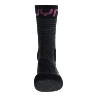 UYN Damen Trekking Socken - Trekking One All Season Mid Socks, Wandersocken, Logo Schwarz/Grau/Rosa 35-36
