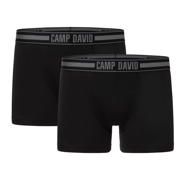 CAMP DAVID Mens Boxershorts, 2-Pack - Comfort Cotton Boxershorts 2P, Logo Black XL (X-Large)