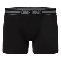 CAMP DAVID Herren Boxershorts, 2er Pack - Comfort Cotton Boxershorts 2P, Logo Schwarz XL
