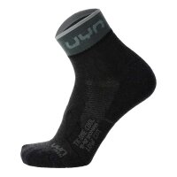 UYN Damen Trekking-Sneakersocken - Trekking One Cool Low Cut Socks, Wandersocken, Logo Schwarz/Grau 35-36