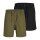 JACK&JONES mens Bermuda shorts, 2-pack - JPSTJAIDEN CAMPAIGN HYBRID BONDI 2PK, shorts, single-coloured Black/Green S (Small)