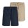 JACK&JONES mens Bermuda shorts, 2-pack - JPSTJAIDEN CAMPAIGN HYBRID BONDI 2PK, shorts, single-coloured Dark blue/Beige S (Small)