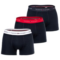 TOMMY HILFIGER mens boxer shorts, 3-pack - trunks, logo, cotton stretch Dark blue/red/white S (Small)