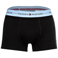 TOMMY HILFIGER Herren Boxershorts, 3er Pack - Trunks, Logo, Cotton Stretch Schwarz/Blau/Weiß S