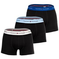 TOMMY HILFIGER mens boxer shorts, 3-pack - trunks, logo, cotton stretch Black/blue/white S (Small)