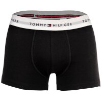 TOMMY HILFIGER Herren Boxershorts, 3er Pack - Trunks, Logo, Cotton Stretch Schwarz/Blau/Weiß XL