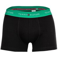TOMMY HILFIGER Herren Boxershorts, 3er Pack - Trunks, Logo, Cotton Stretch Schwarz/Blau/Grün 2XL