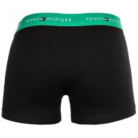 TOMMY HILFIGER Herren Boxershorts, 3er Pack - Trunks, Logo, Cotton Stretch Schwarz/Blau/Grün 2XL