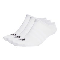 adidas unisex sneaker socks, 3-pack - Sportswear Thin No-Show, logo, single-coloured White 43-45
