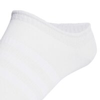 adidas unisex sneaker socks, 3-pack - Sportswear Thin No-Show, logo, single-coloured White 40-42