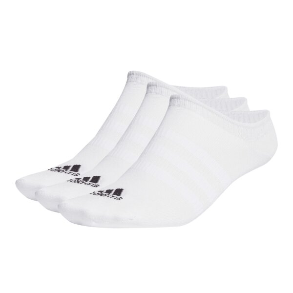 adidas unisex sneaker socks, 3-pack - Sportswear Thin No-Show, logo, single-coloured White 37-39
