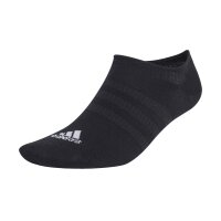 adidas unisex sneaker socks, 3-pack - Sportswear Thin No-Show, logo, single-coloured Black/Grey/White 37-39