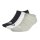 adidas Unisex Sneaker Socken, 3er Pack - Sportswear Thin No-Show, Logo, einfarbig Schwarz/Grau/Weiß 37-39
