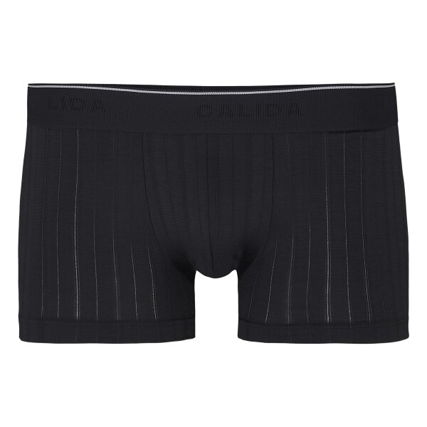 CALIDA men boxer shorts - Pure & Style, elasticated waistband, single-coloured Black S (Small)