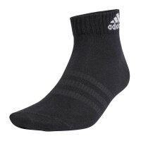 adidas Unisex Quarter Socken, 3er Pack - Sportswear Thin Ankle, Logo, einfarbig Schwarz/Grau/Weiß 40-42