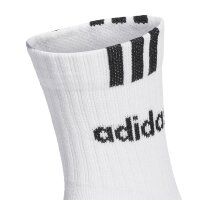 adidas Unisex Quarter Socken, 3er Pack - Cushioned 3S Linear, Logo, einfarbig Weiß 43-45
