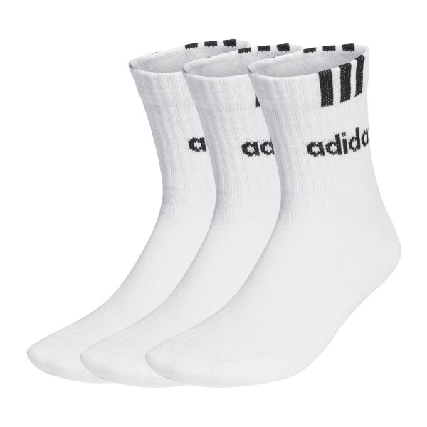 adidas unisex quarter socks, 3-pack - Sportswear Thin Ankle, logo, solid colour White 40-42