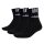 adidas Unisex Quarter Socken, 3er Pack - Cushioned 3S Linear, Logo, einfarbig Schwarz 43-45