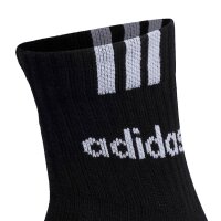 adidas unisex quarter socks, 3-pack - Sportswear Thin Ankle, logo, solid colour Black 37-39