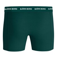 BJÖRN BORG Herren Boxershorts, 3er Pack - Cotton Stretch Boxer, Unterhose, Baumwolle Schwarz/Grün M
