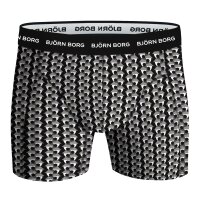 BJÖRN BORG Herren Boxershorts, 3er Pack - Cotton Stretch Boxer, Unterhose, Baumwolle Schwarz/Grün M