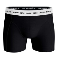 BJÖRN BORG Herren Boxershorts, 3er Pack - Cotton Stretch Boxer, Unterhose, Baumwolle Schwarz/Grün M