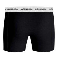 BJÖRN BORG Herren Boxershorts, 3er Pack - Cotton Stretch Boxer, Unterhose, Baumwolle Schwarz/Grün M