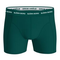 BJÖRN BORG Herren Boxershorts, 3er Pack - Cotton Stretch Boxer, Unterhose, Baumwolle Schwarz/Grün XL