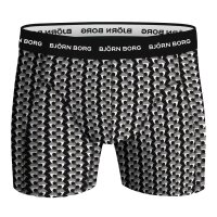 BJÖRN BORG Herren Boxershorts, 5er Pack - Cotton Stretch Boxer , Baumwolle, Logobund Schwarz/Blau XL