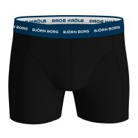 BJÖRN BORG Herren Boxershorts, 5er Pack - Cotton Stretch Boxer , Baumwolle, Logobund Schwarz/Blau XL