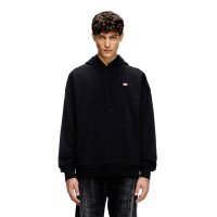 DIESEL mens hoodie - ROB HOOD, sweatshirt, hood, logo, cotton blend Black M (Medium)