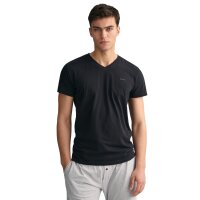 GANT Herren T-Shirt, 2er Pack - V-NECK T-SHIRT 2-PACK, V-Ausschnitt, kurzarm, Cotton Schwarz M