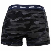 DIESEL Herren Boxershorts, 3er Pack - DAMIEN-UTLT, Cotton Stretch, uni/gemustert Schwarz/Blau M