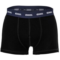 DIESEL Herren Boxershorts, 3er Pack - DAMIEN-UTLT, Cotton Stretch, uni/gemustert Schwarz/Blau M