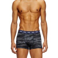 DIESEL Herren Boxershorts, 3er Pack - DAMIEN-UTLT, Cotton Stretch, uni/gemustert Schwarz/Blau M