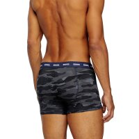DIESEL Herren Boxershorts, 3er Pack - DAMIEN-UTLT, Cotton Stretch, uni/gemustert Schwarz/Blau M