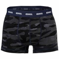 DIESEL mens boxer shorts, 3-pack - DAMIEN-UTLT, cotton stretch, plain/patterned Black/blue M (Medium)