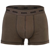 DIESEL Herren Boxershorts, 3er Pack - DAMIEN-UTLT, Cotton Stretch, uni/gemustert Schwarz/Braun/Grün 2XL