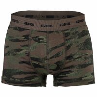 DIESEL Herren Boxershorts, 3er Pack - DAMIEN-UTLT, Cotton Stretch, uni/gemustert Schwarz/Braun/Grün 2XL