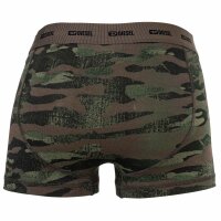 DIESEL Herren Boxershorts, 3er Pack - DAMIEN-UTLT, Cotton Stretch, uni/gemustert Schwarz/Braun/Grün 2XL